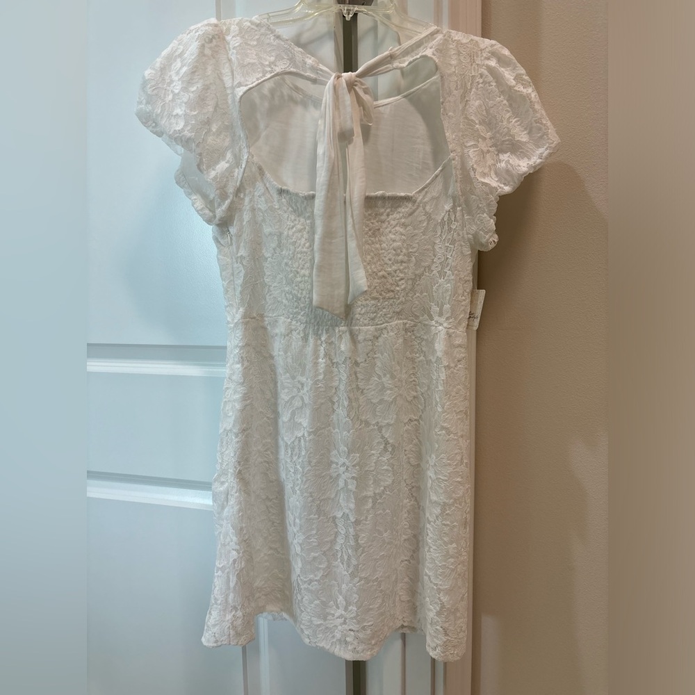 Free people Hailee lace short puffed sleeve mini dress - Picture 5 of 6